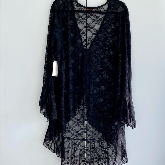 Black Lace Sheer Cover-Up size 2X Whimsigoth - Picture 3 of 5